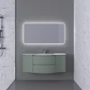 Castorama Ensemble Vague L.138 Cm Meuble Sous Vasque à Suspendre Kaki Mat + Plan Vasque Central Verre Blanc vente chaude 5