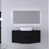 Castorama Ensemble Vague L.138 Cm Meuble Sous Vasque à Suspendre Noir Mat + Plan De Toilette Central vente en ligne pas cher 7
