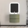 Castorama Ensemble Vague L.70 Cm Meuble Sous Vasque Kaki Mat + Plan Vasque Résine Blanc grande promotion 7