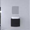 soldes en ligne Castorama Ensemble Vague L.70 Cm Meuble Sous Vasque Noir Mat à Suspendre + Plan De Toilette Noir Mat 7