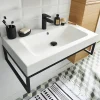 Castorama Équerre Porte-serviettes Pour Vasque GoodHome Duala Métal Noir 60 Cm + Plan Vasque Blanc GoodHome Duala 60 Cm Meilleur Service 5