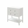 en ligne Castorama Meuble Sous Vasque à Poser 2 Tiroirs GoodHome Perma Blanc 80 Cm + Plan De Toilette 5