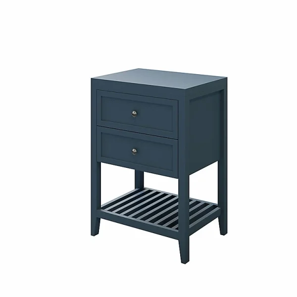 ﻿soldes Castorama Meuble Sous Vasque à Poser 2 Tiroirs GoodHome Perma Bleu 60 Cm + Plan De Toilette 1