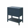 magasin Castorama Meuble Sous Vasque à Poser 2 Tiroirs GoodHome Perma Bleu 80 Cm + Plan De Toilette 5