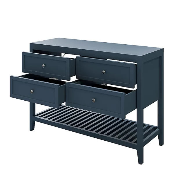 Castorama Meuble Sous Vasque à Poser 4 Tiroirs GoodHome Perma Bleu 120 Cm + Plan De Toilette boutique pas cher 1