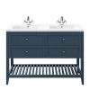 en vente Castorama Meuble Sous Vasque à Poser 4 Tiroirs GoodHome Perma Bleu 120 Cm + Plan Double Vasque Nira 7