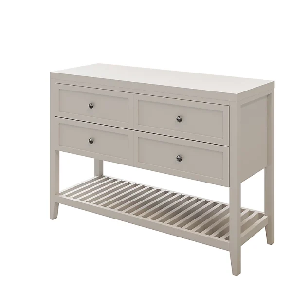 Castorama Meuble Sous Vasque à Poser 4 Tiroirs GoodHome Perma Taupe 120 Cm + Plan De Toilette REMISE allant jusqu. 1