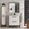 Castorama Meuble Sous Vasque à Poser Cygnus Bath Zoé L. 80 Cm Chêne Blanchi + Plan Vasque Encastré Céramique Blanc marques de renommée 7