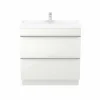 site officiel Castorama Meuble Sous Vasque à Poser GoodHome Imandra Blanc 80 Cm + Plan Vasque Mila 7