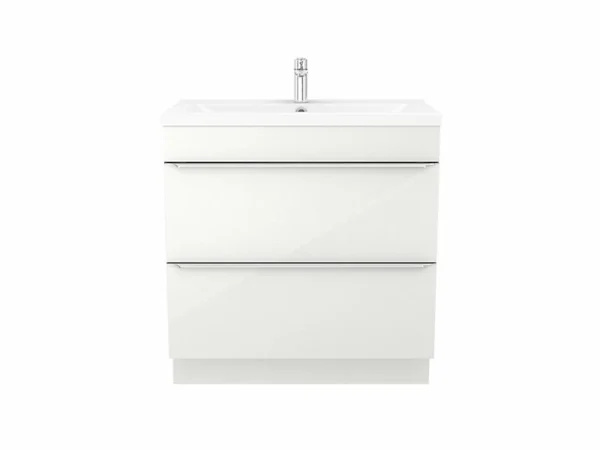 boutique pas cher Castorama Meuble Sous Vasque à Poser GoodHome Imandra Blanc 80 Cm + Plan Vasque Nira 1
