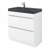 commentaire favorable Castorama Meuble Sous Vasque à Poser GoodHome Imandra Blanc 80 Cm + Plan Vasque Noir GoodHome Mila 80 Cm 7