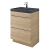 Castorama Meuble Sous Vasque à Poser GoodHome Imandra Bois Chêne 60 Cm + Plan Vasque Noir GoodHome Mila 60 Cm acheter 7