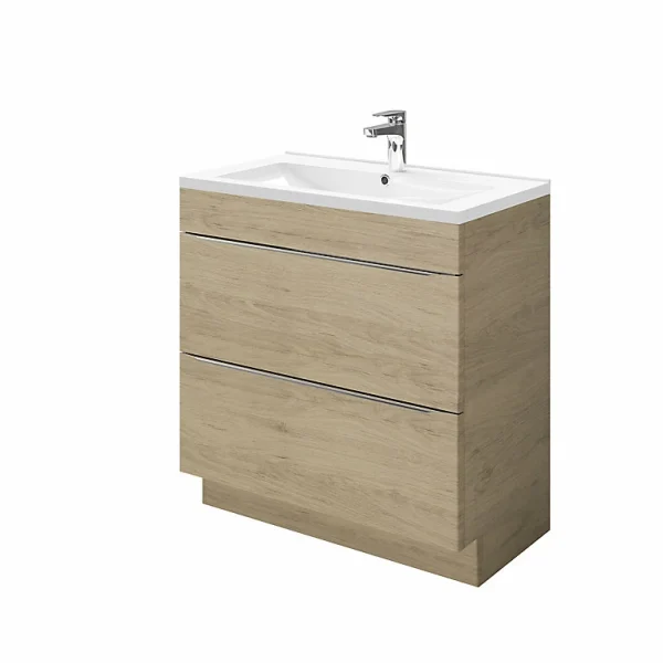 soldes en ligne Castorama Meuble Sous Vasque à Poser GoodHome Imandra Bois Chêne 80 Cm + Plan Vasque Nira 1