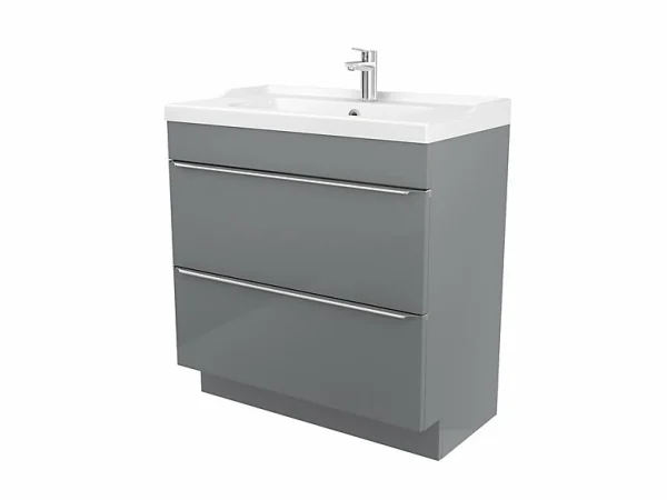 Castorama Meuble Sous Vasque à Poser GoodHome Imandra Gris 80 Cm + Plan Vasque Lana soldes de Noël 1