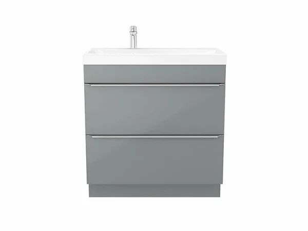 Castorama Meuble Sous Vasque à Poser GoodHome Imandra Gris 80 Cm + Plan Vasque Mila officiel 1