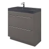 Castorama Meuble Sous Vasque à Poser GoodHome Imandra Gris 80 Cm + Plan Vasque Noir GoodHome Mila 80 Cm haute qualité 5