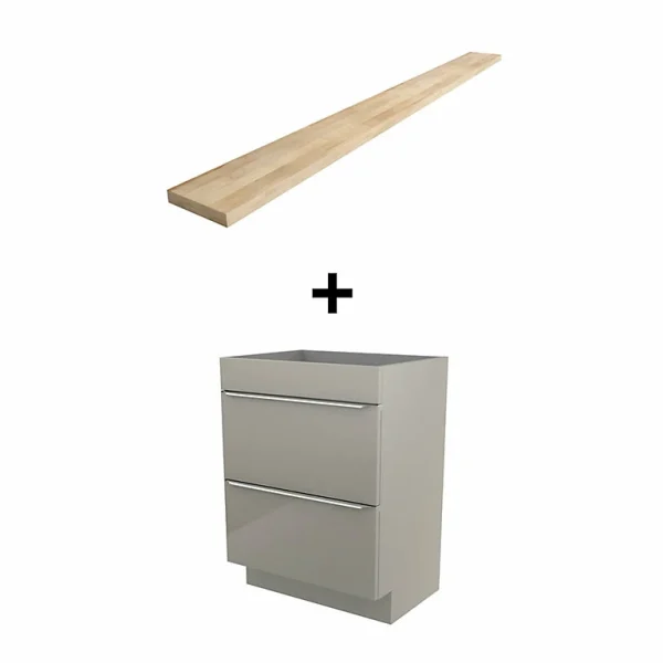 Castorama Meuble Sous Vasque à Poser GoodHome Imandra Taupe 60 Cm + Plan De Toilette Hartland 183 Cm (à Redécouper) magasin en ligne france 1