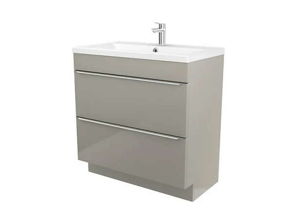 Castorama Meuble Sous Vasque à Poser GoodHome Imandra Taupe 80 Cm + Plan Vasque Nira acheter 1