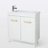 Castorama Meuble Sous Vasque à Poser GoodHome Ladoga Blanc 80 Cm + Plan Vasque Makonda en ligne 5