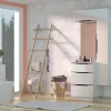 Large choix en ligne Castorama Meuble Sous Vasque à Poser Pamili Blanc Brillant 60 Cm + Plan Vasque En Résine Blanc 5