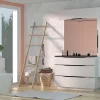 Nouveau Castorama Meuble Sous Vasque à Poser Pamili Blanc Mat 120 Cm + Plan Double Vasque En Résine Noir 7