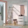 magasin pour Castorama Meuble Sous Vasque à Poser Pamili Blanc Mat 60 Cm + Plan Vasque En Résine Noir 7