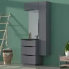 Castorama Meuble Sous Vasque à Poser Pamili Gris Anthracite Brillant 60 Cm + Plan Vasque En Résine Noir Authenticité garantie 7