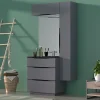 Castorama Meuble Sous Vasque à Poser Pamili Gris Anthracite Brillant 80 Cm + Plan Vasque En Résine Noir dernières 5