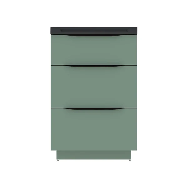 bas prix Castorama Meuble Sous Vasque à Poser Pamili Vert Sauge Mat 60 Cm + Plan Vasque En Résine Noir 1