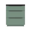 grossiste en ligne Castorama Meuble Sous Vasque à Poser Pamili Vert Sauge Mat 80 Cm + Plan Vasque En Résine Noir 7