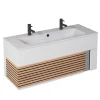 Castorama Meuble Sous Vasque à Suspendre Archi Blanc Mat 120 Cm + Plan Vasque En Céramyl Pour 2 Mitigeurs site pas cher 5