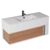 Castorama Meuble Sous Vasque à Suspendre Archi Blanc Mat 120 Cm + Plan Vasque En Céramyl destockage 5