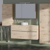 Castorama Meuble Sous-vasque à Suspendre Calao Aspect Chêne Artisan 120 Cm + Plan De Toilette soldes officiel 7