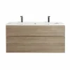 Castorama Meuble Sous Vasque à Suspendre Calao Aspect Chêne Clair 120 Cm + Plan Vasque En Céramique Blanche mode 5