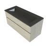 Castorama Meuble Sous Vasque à Suspendre Calao Aspect Chêne Clair 120 Cm + Plan Vasque En Résine Noir Livraison gratuite 5