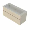 Castorama Meuble Sous Vasque à Suspendre Calao Aspect Chêne Naturel 120 Cm + Plan Vasque En Céramique Blanche meilleur service 5