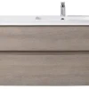 outlet Castorama Meuble Sous Vasque à Suspendre Cooke & Lewis Voluto Bois Grisé Version Droite 105 Cm + Plan Vasque En Résine 5
