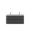 Castorama Meuble Sous Vasque à Suspendre Cooke & Lewis Voluto Gris Anthracite 4 Tiroirs 120 Cm + Plan Double Vasque En Résine Boutique officielle 5