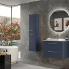 Acheter Castorama Meuble Sous Vasque à Suspendre Cygnus Bath Teha L. 80 Cm Bleu Nuit + Plan Vasque Semi-encastré Résine Blanc 7