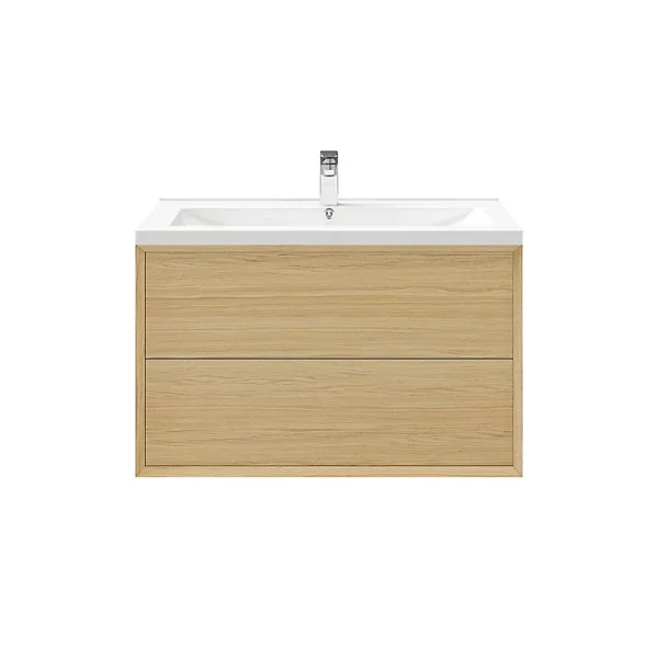 Castorama Meuble Sous Vasque à Suspendre GoodHome Avela Placage Chêne 100 Cm + Plan Vasque Nira en vente 1