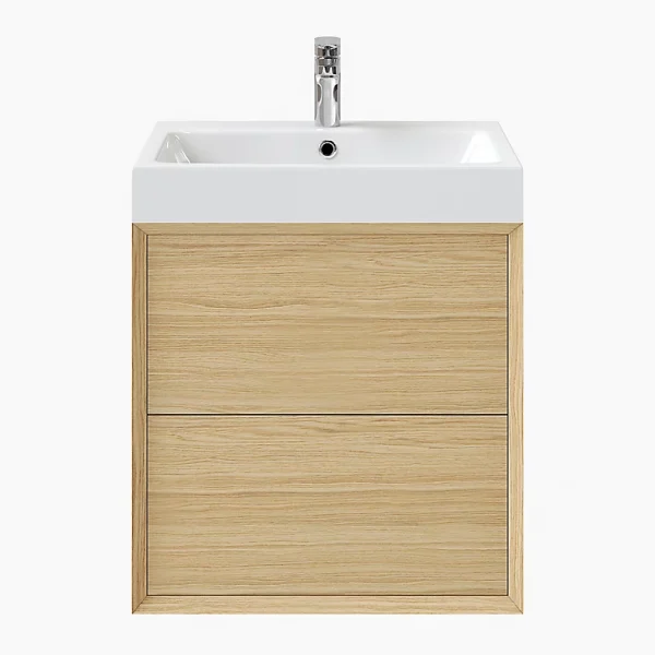 Castorama Meuble Sous Vasque à Suspendre GoodHome Avela Placage Chêne 60 Cm + Plan Vasque Duala magasin en ligne france 1