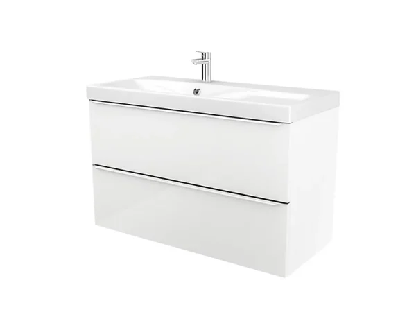 Castorama Meuble Sous Vasque à Suspendre GoodHome Imandra Blanc 100 Cm + Plan Vasque Mila Couleurs variées 1