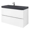 design à la mode Castorama Meuble Sous Vasque à Suspendre GoodHome Imandra Blanc 100 Cm + Plan Vasque Noir GoodHome Mila 100 Cm 5