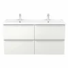 en ligne vente Castorama Meuble Sous Vasque à Suspendre GoodHome Imandra Blanc 120 Cm + Plan Vasque Nira 5