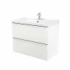 se précipiter pour acheter Castorama Meuble Sous Vasque à Suspendre GoodHome Imandra Blanc 80 Cm + Plan Vasque Lana 7