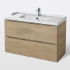 site en ligne Castorama Meuble Sous Vasque à Suspendre GoodHome Imandra Bois Chêne 100 Cm + Plan Vasque Lana 7