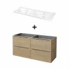 en france Castorama Meuble Sous Vasque à Suspendre GoodHome Imandra Bois Chêne 120 Cm + Plan Vasque Lana 7