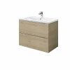Castorama Meuble Sous Vasque à Suspendre GoodHome Imandra Bois Chêne 80 Cm + Plan Vasque Nira bas prix 5