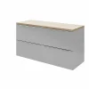 offre spéciale Castorama Meuble Sous Vasque à Suspendre GoodHome Imandra Gris 120 Cm + Plan De Toilette Hartland 183 Cm (à Redécouper) 7