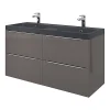 Castorama Meuble Sous Vasque à Suspendre GoodHome Imandra Gris 120 Cm + Plan Double Vasque Noir GoodHome Mila 120 Cm vente en ligne pas cher 7